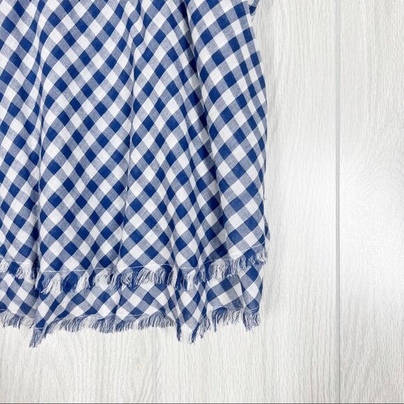 American Eagle | Blue / White Gingham High Neck Strappy Tank Top Size X Small - Picture 5 of 7